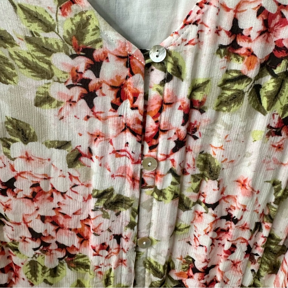 J Jill Pebble Hydrangea Garden Dip Hem Midi Dress - Picture 10 of 13